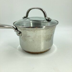 KITCHEN AID 5-Ply Stainless Steel Full Cap Copper Base 1.75qt Saucepan With Lid
